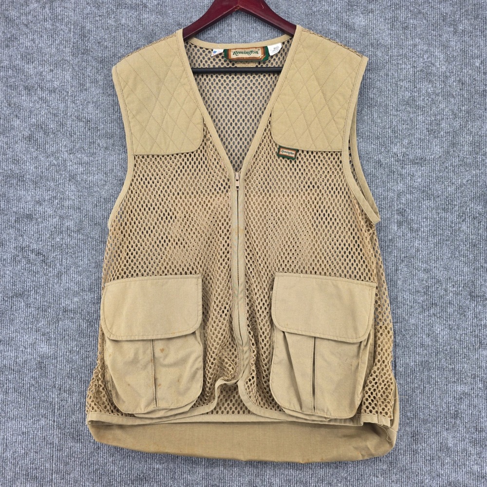 Remington Mens Tan Mesh Shooting Hunting Vest USA Made Size M Cordura Supplex